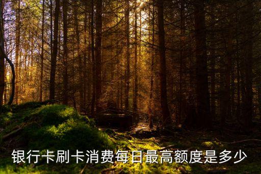 银行卡消费限额，银行卡刷卡消费每日最高额度是多少