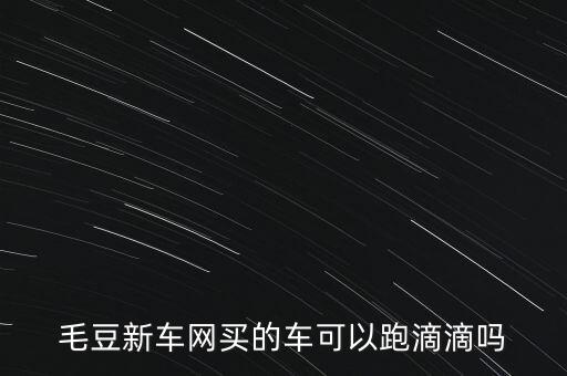 毛豆新车网买的车可以跑滴滴吗