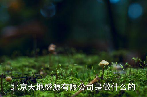 北京天地盛源有限公司是做什么的