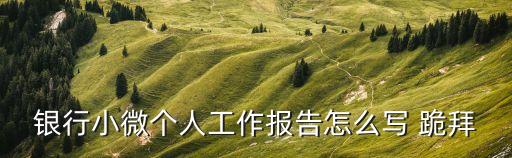 银行小微个人工作报告怎么写 跪拜