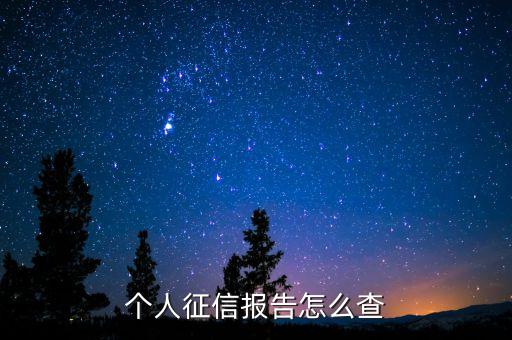 个人征信报告怎么查