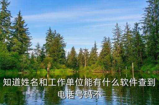 知道姓名和工作单位能有什么软件查到电话号码不