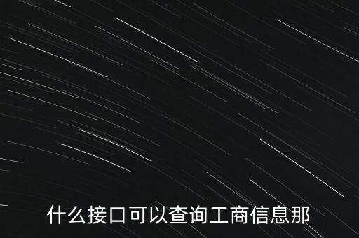 什么接口可以查询工商信息那