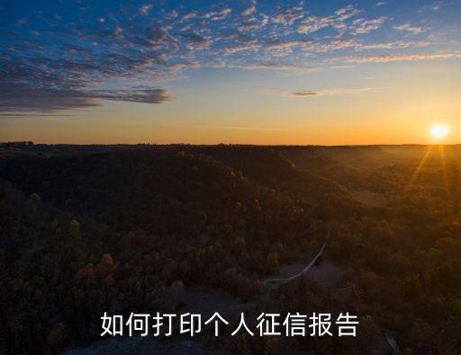 如何打印个人征信报告