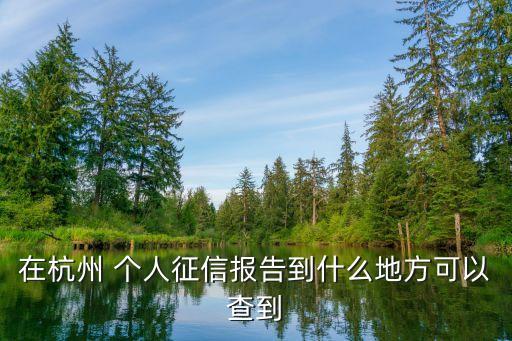在杭州 个人征信报告到什么地方可以查到