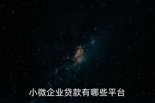 小微企业贷款有哪些平台