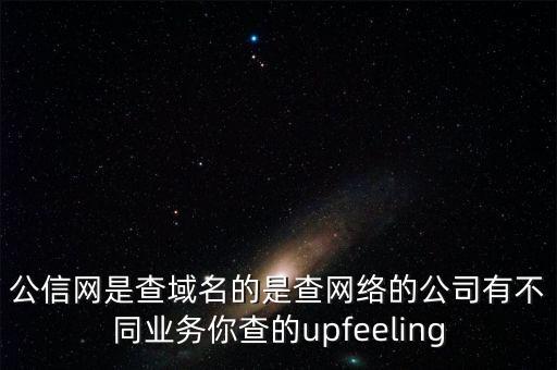 公信网是查域名的是查网络的公司有不同业务你查的upfeeling