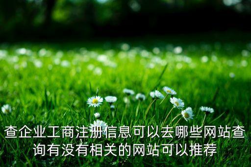 查企业工商注册信息可以去哪些网站查询有没有相关的网站可以推荐