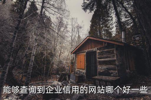能够查询到企业信用的网站哪个好一些