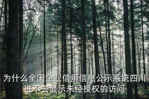 为什么全国企业信用信息公示系统四川进不去显示未经授权的访问