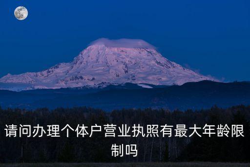 请问办理个体户营业执照有最大年龄限制吗