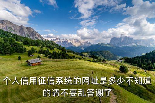 全国个人征信查询官网，个人征信系统查询官网