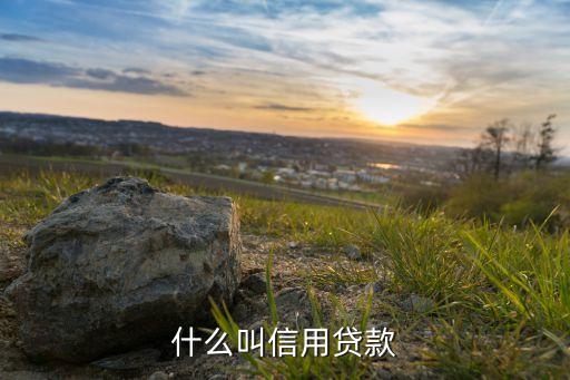 什么叫信用贷款