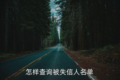 怎样查询被失信人名单