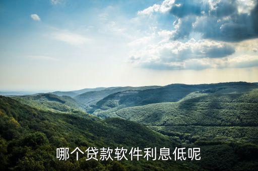 哪个贷款软件利息低呢