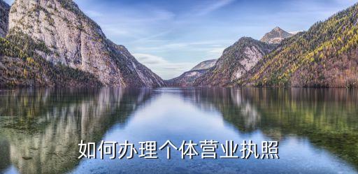 如何办理个体营业执照