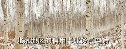 北京地区的信用卡业务员电话