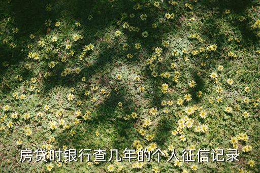 房贷时银行查几年的个人征信记录