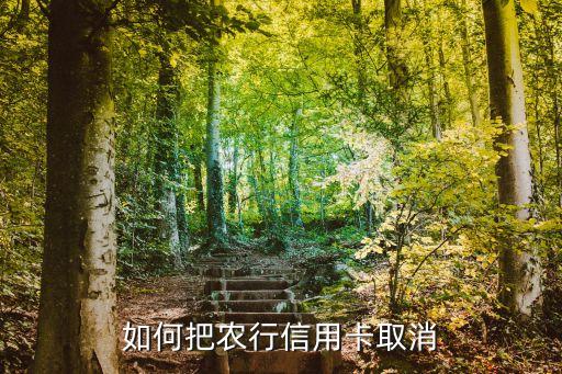 如何把农行信用卡取消