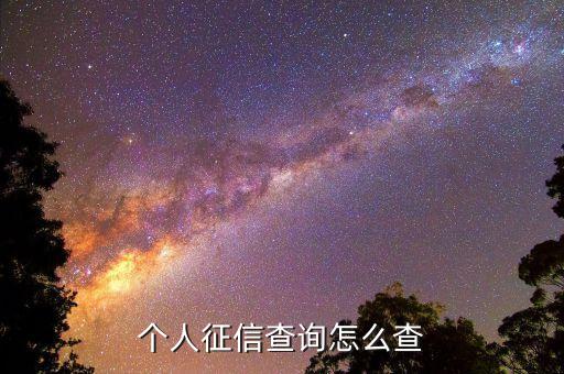 个人征信查询怎么查