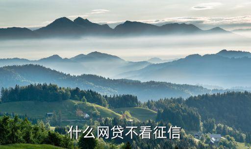 什么网贷不看征信