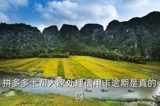拼多多上帮人家处理信用卡逾期是真的吗