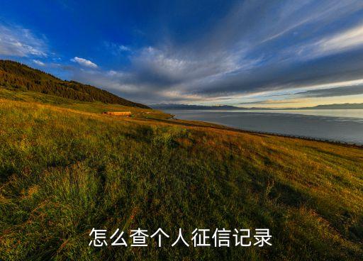 怎么查个人征信记录