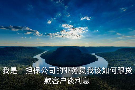 我是一担保公司的业务员我该如何跟贷款客户谈利息