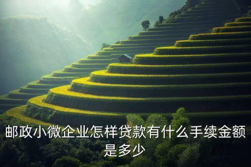 邮政小微企业怎样贷款有什么手续金额是多少