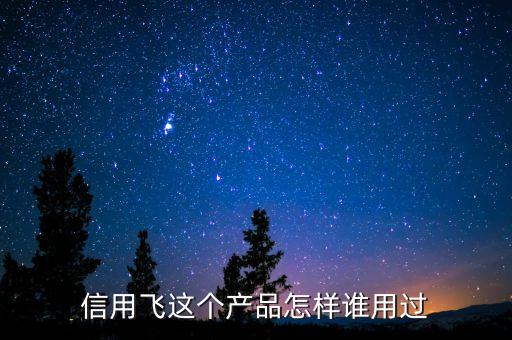 信用飞这个产品怎样谁用过