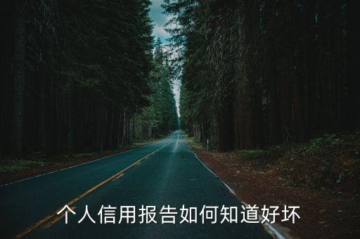 个人信用报告如何知道好坏