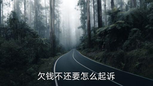欠钱不还要怎么起诉