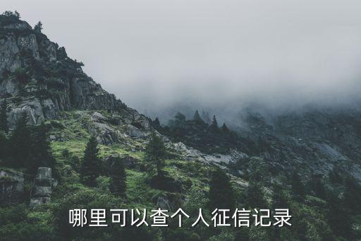 哪里可以查个人征信记录