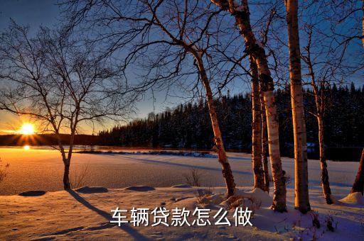 车辆贷款怎么做
