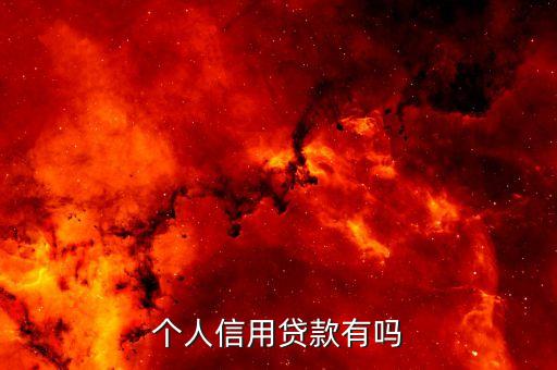 个人信用贷款有吗