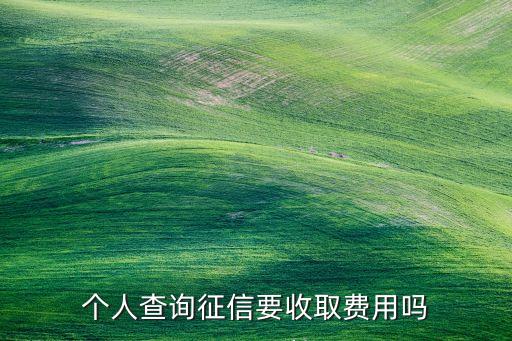 个人查询征信要收取费用吗