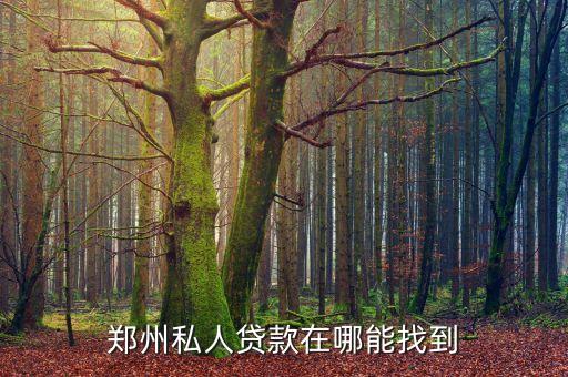 郑州私人借钱联系方式，郑州私人贷款在哪能找到