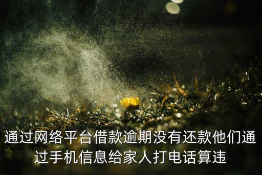 通过网络平台借款逾期没有还款他们通过手机信息给家人打电话算违