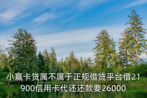 小赢卡贷属不属于正规借贷平台借21900信用卡代还还款要26000