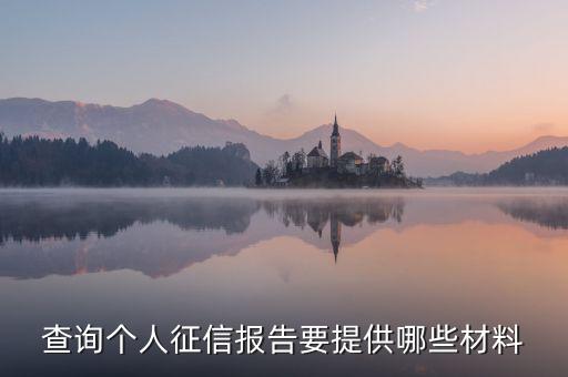 查询个人征信报告要提供哪些材料