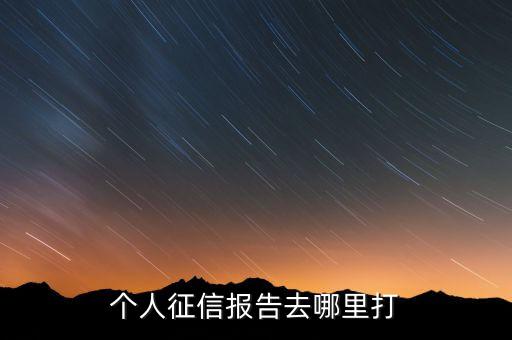 个人征信报告去哪里打