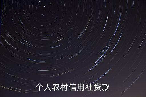 个人农村信用社贷款