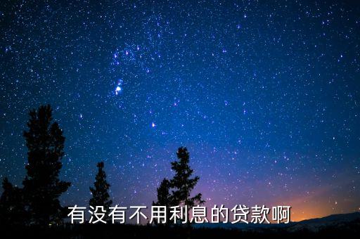 有没有不用利息的贷款啊