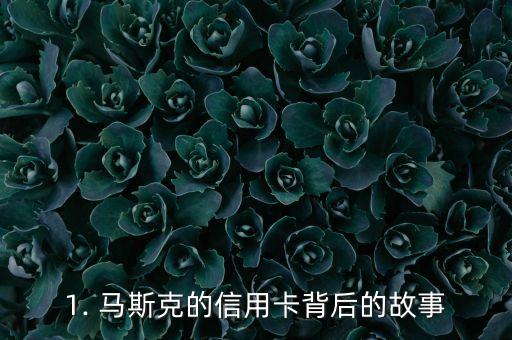1. 马斯克的信用卡背后的故事