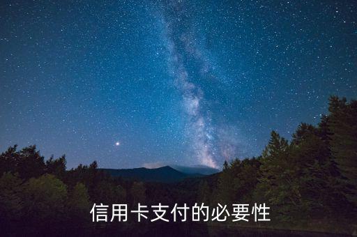 信用卡支付的必要性