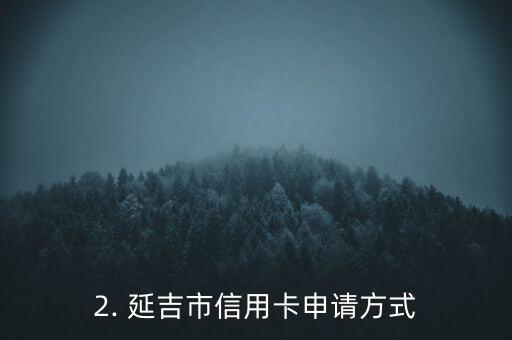 申请信用卡延吉市，延吉市信用卡申请办理指南