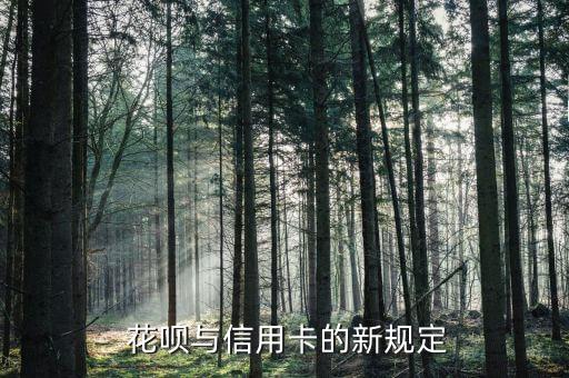 花呗与信用卡的新规定