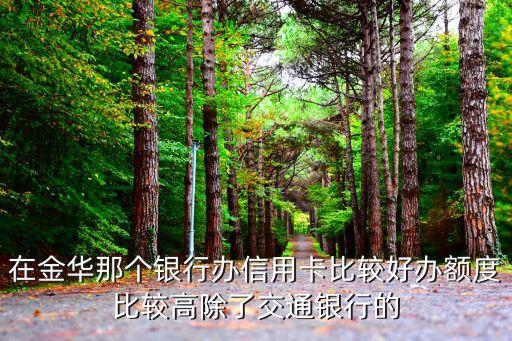 在金华那个银行办信用卡比较好办额度比较高除了交通银行的