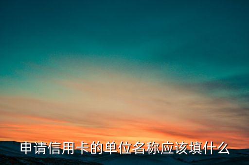 申请信用卡的单位名称应该填什么