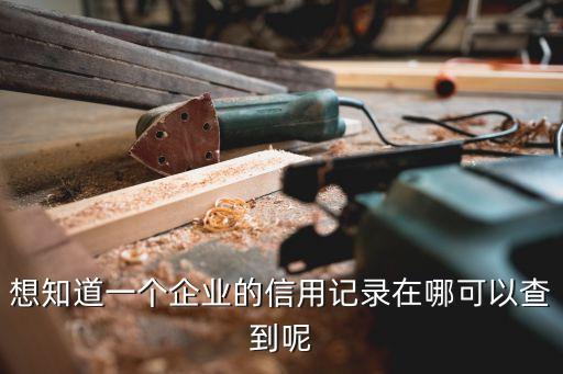 想知道一个企业的信用记录在哪可以查到呢